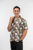 Men��s short sleeve printed shirt-0499