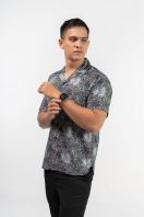 Men��s short sleeve printed shirt-0500