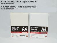 U1079-1800 SIMILI STICKER 175GSM A4 (100SHEETS)