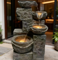 Premium Water Fountain PC1247-59091 Imitation Stone Rockery, Flowing Water, Fountain Ornaments, Outdoor Garden Courtyard Circulating Pool Balcony Landscape Decorations  �ߵ���ˮ��Ȫ PC1247-59091 ��ʯ��ɽ��� ��ˮ��Ȫװ�ΰڼ� �����ڻ��⻨԰��ͥԺ ѭ��ˮ����Ȫ ��̨����װ����Ʒ