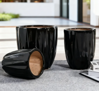 Ceramic Pot PC1247-19362 Nordic Ceramic Flowerpots For Household Black Simple Living Room Green Plants Special Flowerpots  �մɻ��� PC1247-19362 ��ŷ���մɻ��裬�����ڼ�ͥʹ�ã���ɫ��Լ��ƣ��ʺϿ����ڷ���ֲ����ɫ���衣