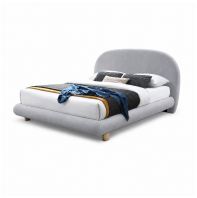 Bedframe with Rounded Fabric Headboard Bedframe with Rounded Fabric Headboard