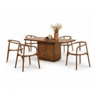 MIRELLA 6FT Wooden Top Dining Set MIRELLA 6FT Wooden Top Dining Set