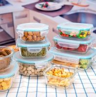 Heat Resistant Borosilicate Glass Food Storage Container