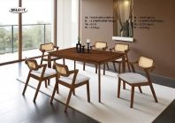 Aiko Cane Wood Dining Set