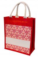 Laminated Jute Canvas Tote Bag/30cm(L) x 15cm(D) x 35cm(H)/JB21
