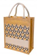 Laminated Jute Canvas Tote Bag/30cm(L) x 15cm(D) x 35cm(H)/JB22