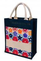 Laminated Jute Canvas Tote Bag/30cm(L) x 15cm(D) x 35cm(H)/JB23