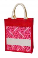 Laminated Jute Canvas Tote Bag/30cm(L) x 15cm(D) x 35cm(H)/JB28