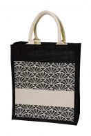 Laminated Jute Canvas Tote Bag/30cm(L) x 15cm(D) x 35cm(H)/JB29