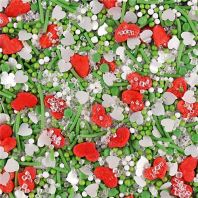Christmas Wishes �� Classic Christmas Sprinkles Medley  Bulk Wholesale  Top 14 Allergen-Free  Industrial Bakery Grade  BRC, Kosher, Halal & FDA Compliant