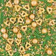 Jingle Bells �� Classic Christmas Sprinkles Medley  Bulk Wholesale  Top 14 Allergen-Free  Industrial Bakery Grade  BRC, Kosher, Halal & FDA Compliant