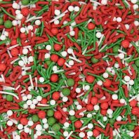 Christmas Cheer �� Natural Christmas Sprinkles Medley  Bulk Wholesale  E171-Free  Top 14 Allergen-Free  Industrial Bakery Grade  BRC, Kosher, Halal & FDA Certified