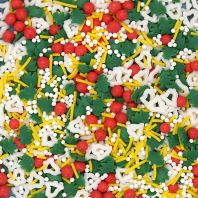 Sleigh Bells Ring �� Natural Christmas Sprinkles Medley  Bulk Wholesale  E171-Free  Top 14 Allergen-Free  Industrial Bakery Grade  BRC, Kosher, Halal & FDA Certified