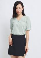 Neoma Embroidered Leaves Blouse