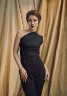 Draped One-Shoulder Top