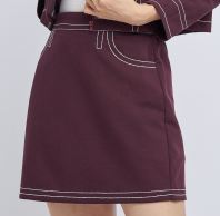 Akira Contrast Stitch Mini Skirt