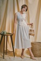 Elara Silk Cotton Midi Dress