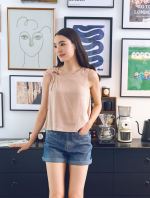 Grace Ribbon Cotton Linen Top