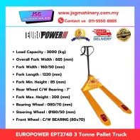 EUROX EPT2748 Pallet Truck Rear Wheel 7" with Bearing Front Wheel with Bearing