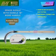 SAMLEE D0301 Grass Cutting Sickle with 18 Inch Wooden Handle