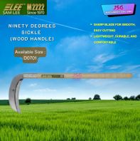 SAMLEE D0701 Ninety Degree Grass Sickle with Wooden Handle