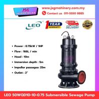 LEO 50WQD10-10-0.75 Submersible Sewage Pump 1 Phase 0.75kW 1HP Waste Water Pump