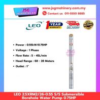 LEO 2.5XRM2/26-0.55 Submersible Borehole Pump 0.75HP Stainless Steel