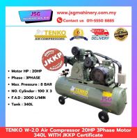 TENKO W-2.0 Air Compressor 20HP 3 Phase 340L Tank with JKKP Certificate