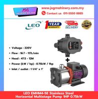 LEO EMHM4-5E Stainless Steel Horizontal Multistage Pump 1HP (0.75kW)