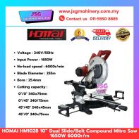 HOMAI HM1028 10�� Dual Slide Compound Miter Saw 1650W 6000RPM Power Tool