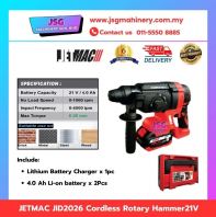 JETMAC JID2026 21V Brushless Cordless Rotary Hammer Electric Drill Power Tool