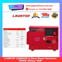 LAUNTOP LDG8500S-3 Silent Diesel Generator 7500W 3 Phase 10HP Engine 16L Fuel Tank