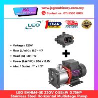LEO EMHM4-3E 220V 0.55KW 0.75HP Stainless Steel Horizontal Multistage Pump