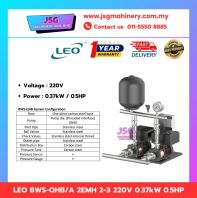 LEO BWS-QHB/A 2EMH 2-3 220V 0.37KW 0.5HP / BWS-QHB/A 2EMH 2-4 220V 0.37KW 0.5HP / BWS-QHB/A 2EMH 2-5 220V 0.55KW 0.75HP / BWS-QHB/A 2EMH 4-4 220V 0.75LW 1.0HP / BWS-QHB/A 2EMH 4-5 220V 0.75KW 1.0HP / BWS-QHB/A 2EMH 4-6 220V 1.1KW 1.5HP INTELLIGENT HORIZONTAL BOOSTER SYSTEM