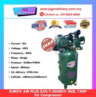 EUROX AIR PLUS EAG-7-35080V 350L 7.5HP Air Compressor 5.5kW Vertical Tank 3 Phase 12.5 Bar Heavy Duty