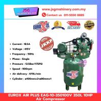 EUROX AIR PLUS EAG-10-350100V 350L 10HP Air Compressor 7.5kW Vertical Tank 3 Phase 12.5 Bar Heavy Duty