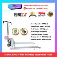 EUROX EPT2748NSS Stainless Steel Pallet Truck Heavy Duty Hydraulic Hand Pallet Jack Corrosion Resistant Warehouse Equipment