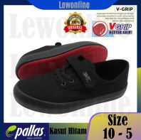 Pallas Jazz School Shoes Black Shoe Single Velcro Strap with Elastic Shoe Lace 2050222BK Kasut Hitam Kasut Sekolah