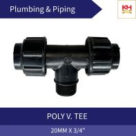 POLY V. TEE 20MM X 3/4"