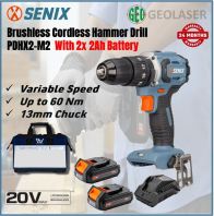 Senix 20V PDHX2-M2 Brushless Cordless Hammer Drill Driver With 2x 2Ah Battery | 2 Years Warranty