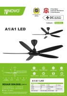 INOVO DC A1 / A1 LED 56 INCHES 5-BLADE CEILING FAN