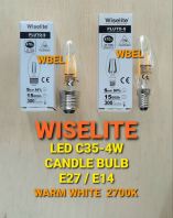 WISELITE LED C35-4W CANDLE BULB E14 / E27 WARM WHITE (2700K)