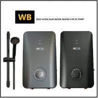 REZO ULTRA SLIM PREMIUM RAIL SET HAND SHOWER WATER HEATER C/W DC PUMP [ARTIZ45P] MATT BLACK / DARK GREY