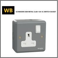Schneider ESM Metal Clad 13A 1 Gang Surface Switched Socket ESMT15_G11 [New]