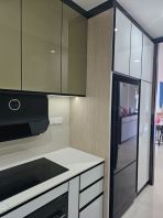 Custom Built-In Kitchen Cabinet System with Quartz Countertop