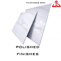 Polished White Marble Look Porcelain Tile 8mm