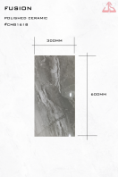 Fusion Polished Ceramic Marble Look Tile CM8161B 300x600mm