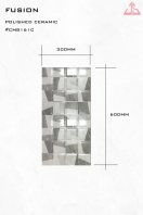 Fusion Polished Ceramic Geometric Tile CM8161C 300x600mm
