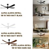 ALPHA ALKOVA ESTELL 5B 56''/46''/38'' INCH CEILING FAN 3 COLOURS